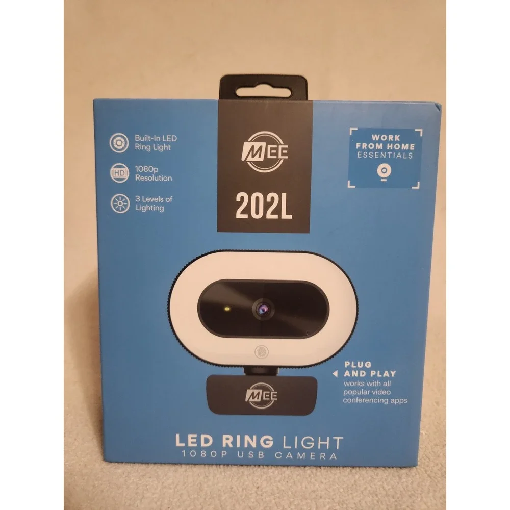 MEE LED Ring Light 1080p USB Camera Autofocus and Microphone Brand-New